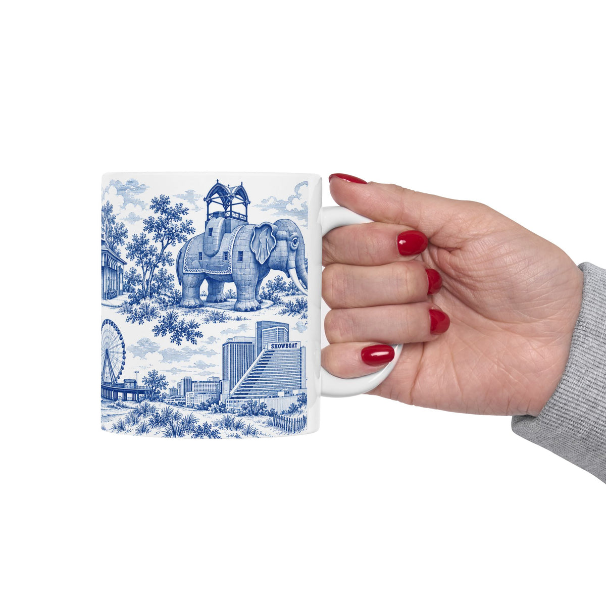 Atlantic City Blue Toile de Jouy 11oz Mug