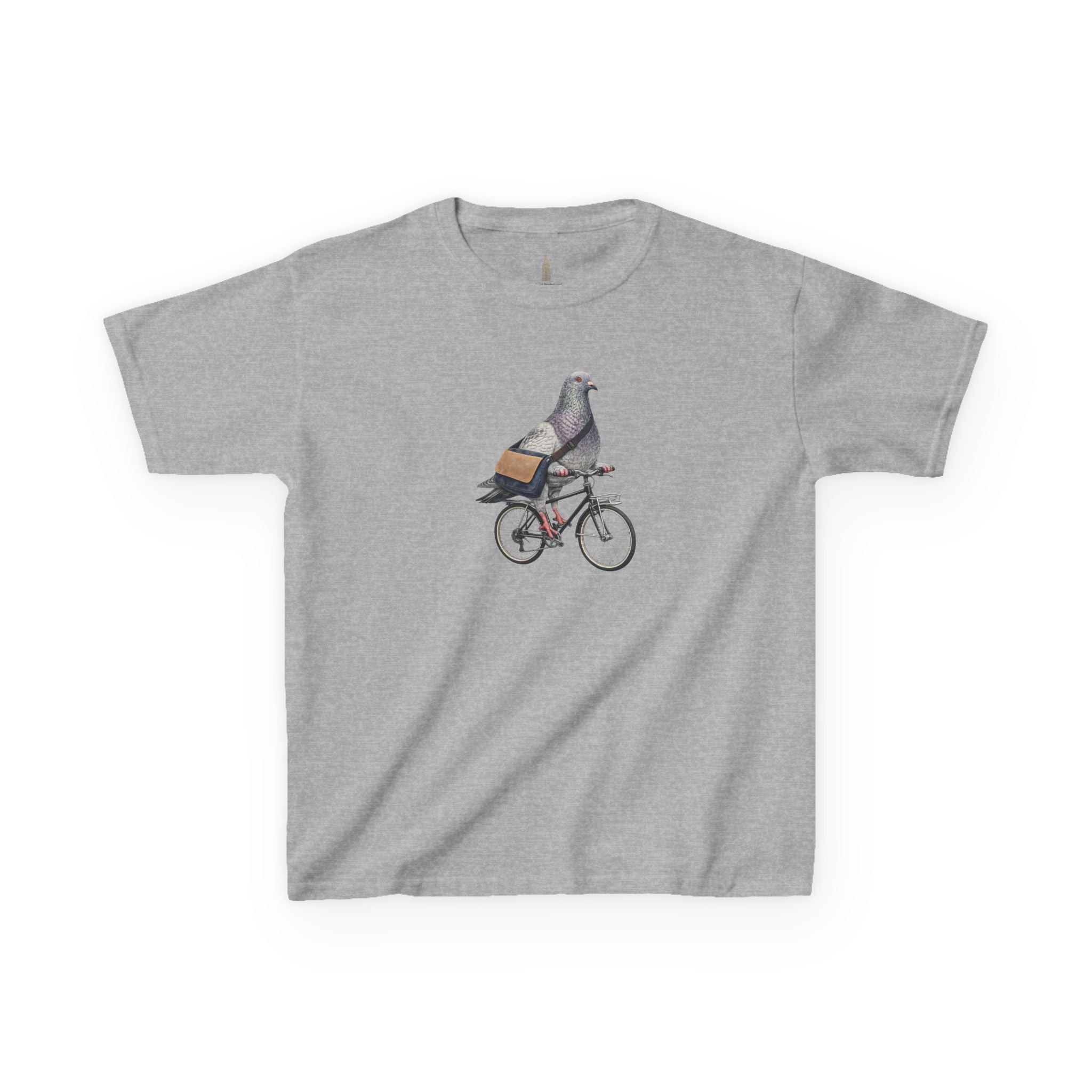 Camiseta personalizable para niños "Pigeon Bike Rider" en Midtown NYC — Bonita camiseta de ciclista con pájaro para niños