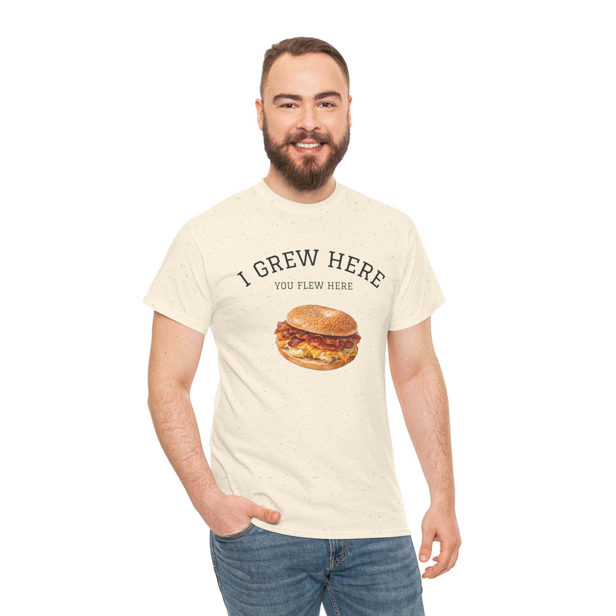 Bacon Egg and Cheese T-Shirt | I Grew Here You Flew Here New York City Bodega Food Tee