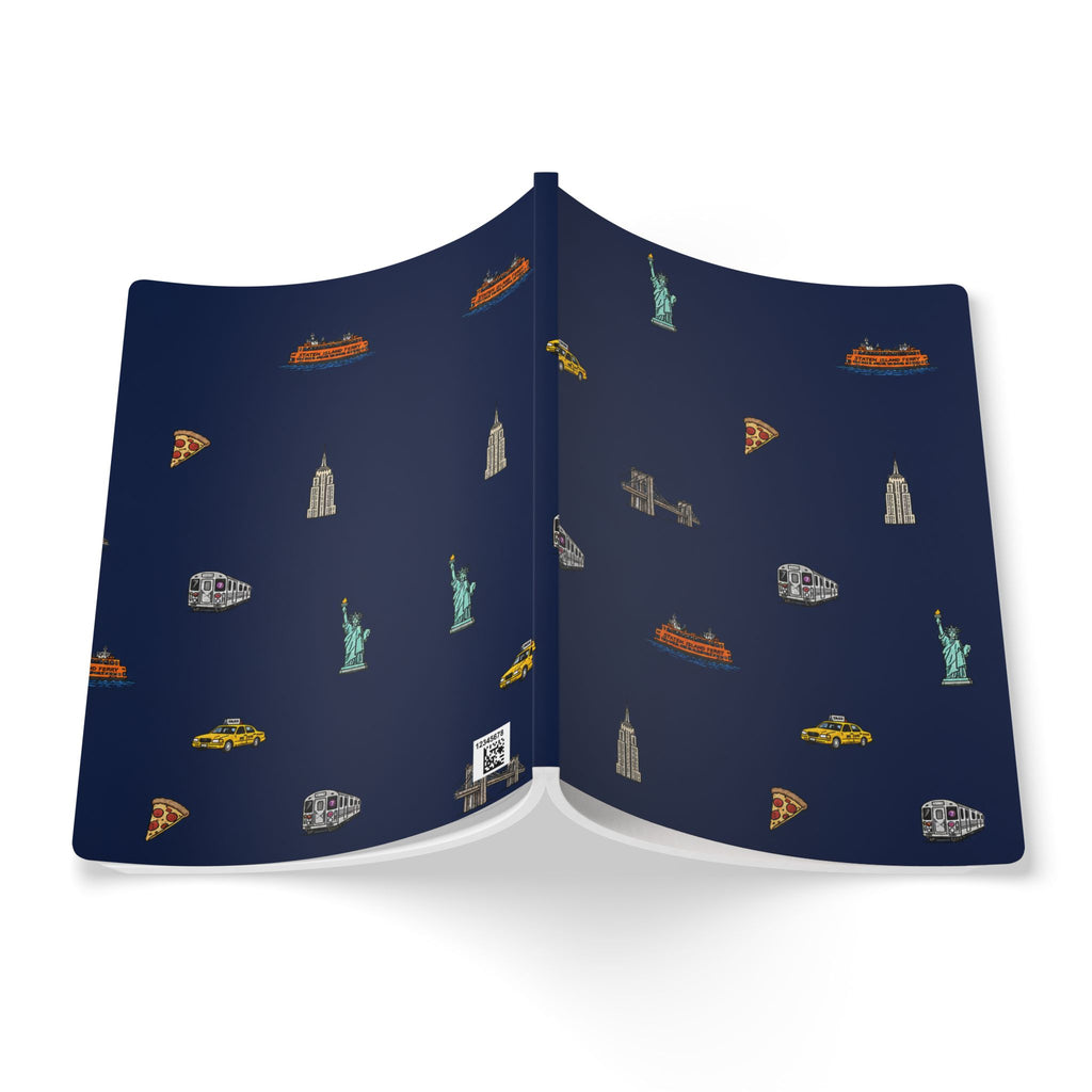 Icons of New York City Blue Softcover Notebook
