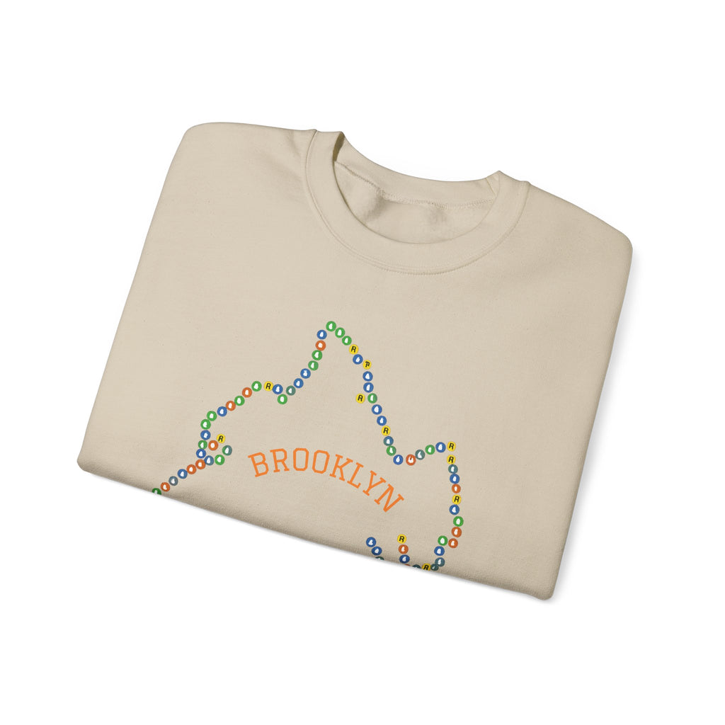 Brooklyn Map Subway Signs Sweatshirt | NYC Crewneck Sweater