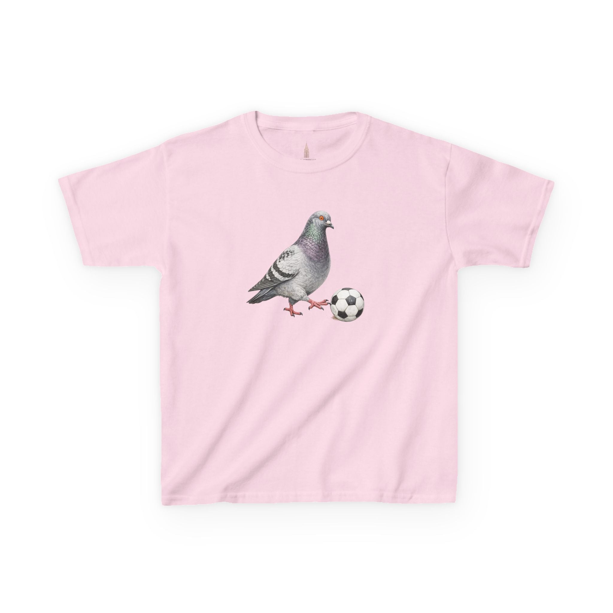 Customizable Corona NYC Pigeon Kids Soccer Tee — Cute Bird Soccer T-Shirt for Children
