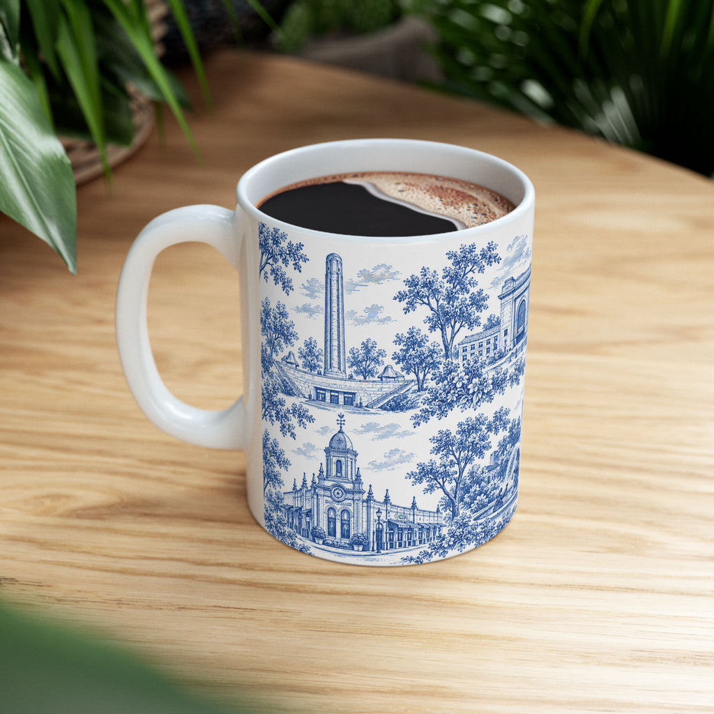 Kansas City Blue Toile de Jouy 11oz Ceramic Mug