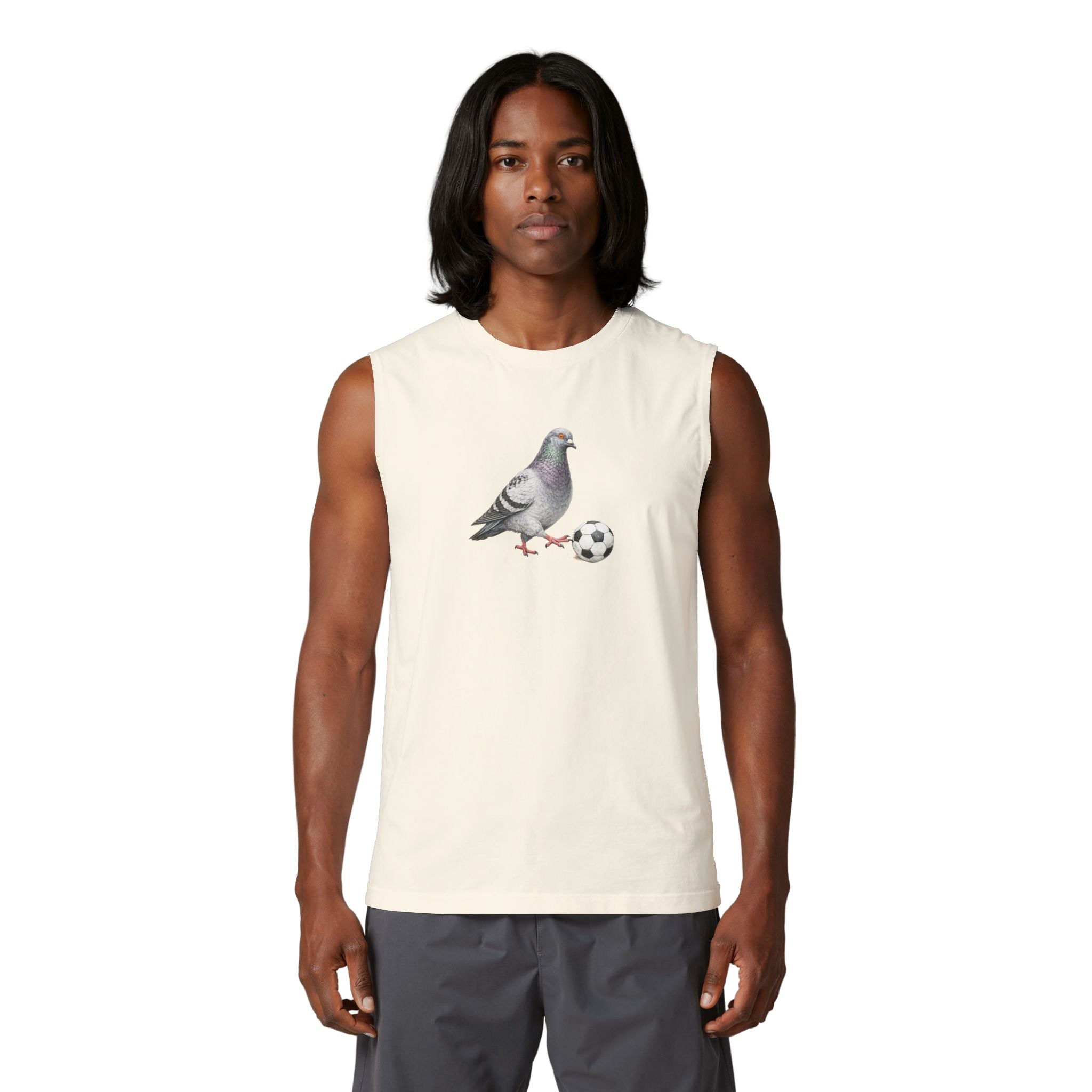 Customizable Corona NYC Pigeon Soccer Muscle Tank Top | Soccer Player Bird Lovers Tee