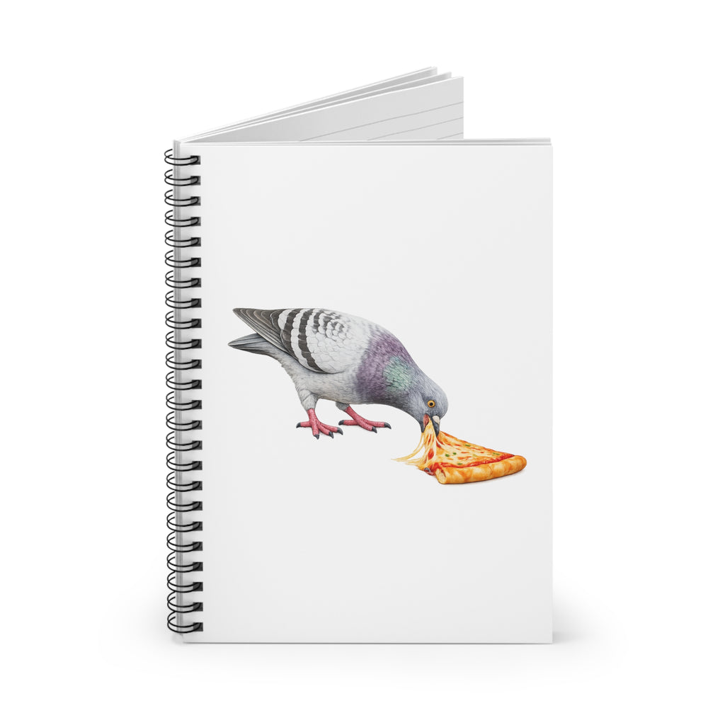Customizable Little Italy NYC Pigeon Spiral Journal | Pizza Fan Bird Lovers Notebook