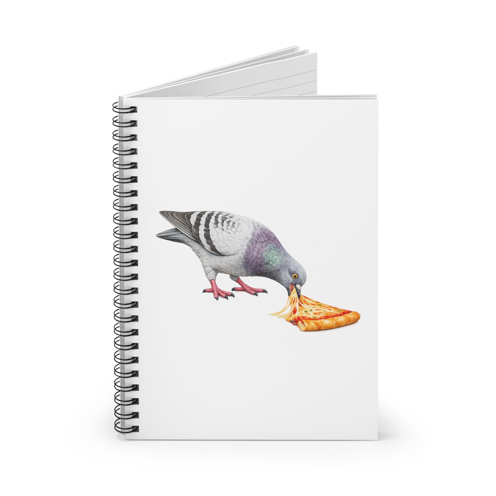 Customizable Little Italy NYC Pigeon Spiral Journal | Pizza Fan Bird Lovers Notebook