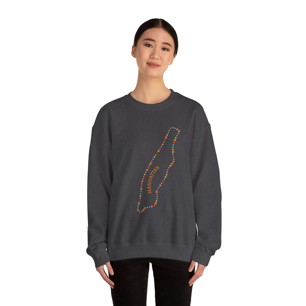 Manhattan Map Subway Signs Sweatshirt | NYC Crewneck Sweater