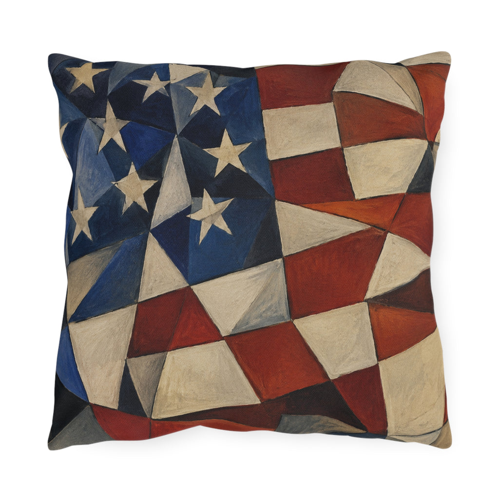 4th of July Outdoor Pillow  – America 250 Red, White and Blue Patio Throw Cushion