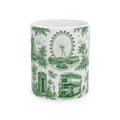 London Green Toile du Jouy Ceramic Mug – Vintage London Icons (11oz)