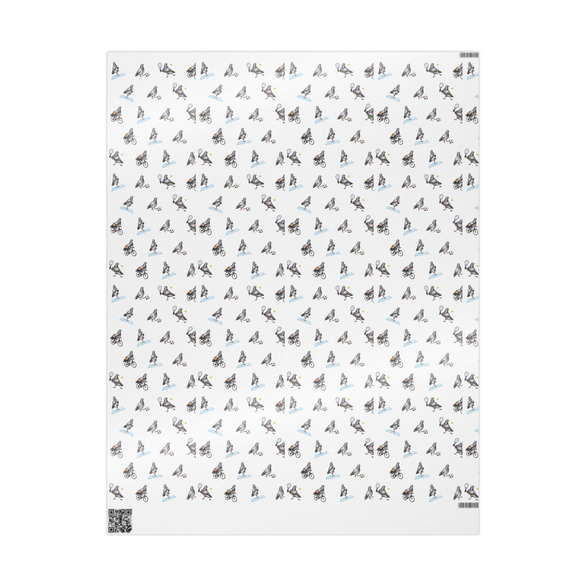 Get Well Soon NYC Pigeon Pattern Gift Wrap Paper | New York Active Lifestyle Bird Lover Wrapping Paper Roll