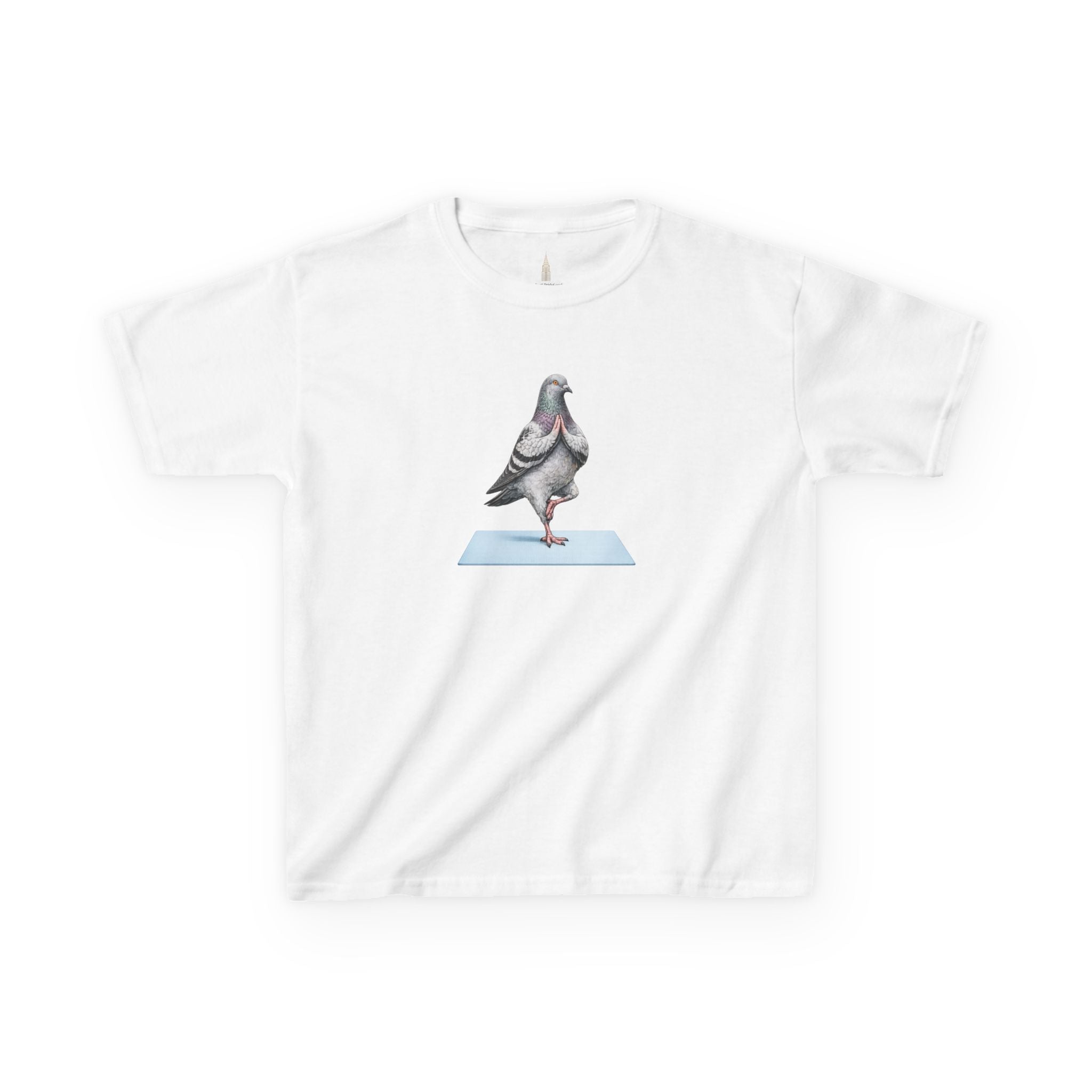 Customizable Central Park NYC Pigeon Kids Yoga Tee — Cute Bird Yoga T-Shirt for Children