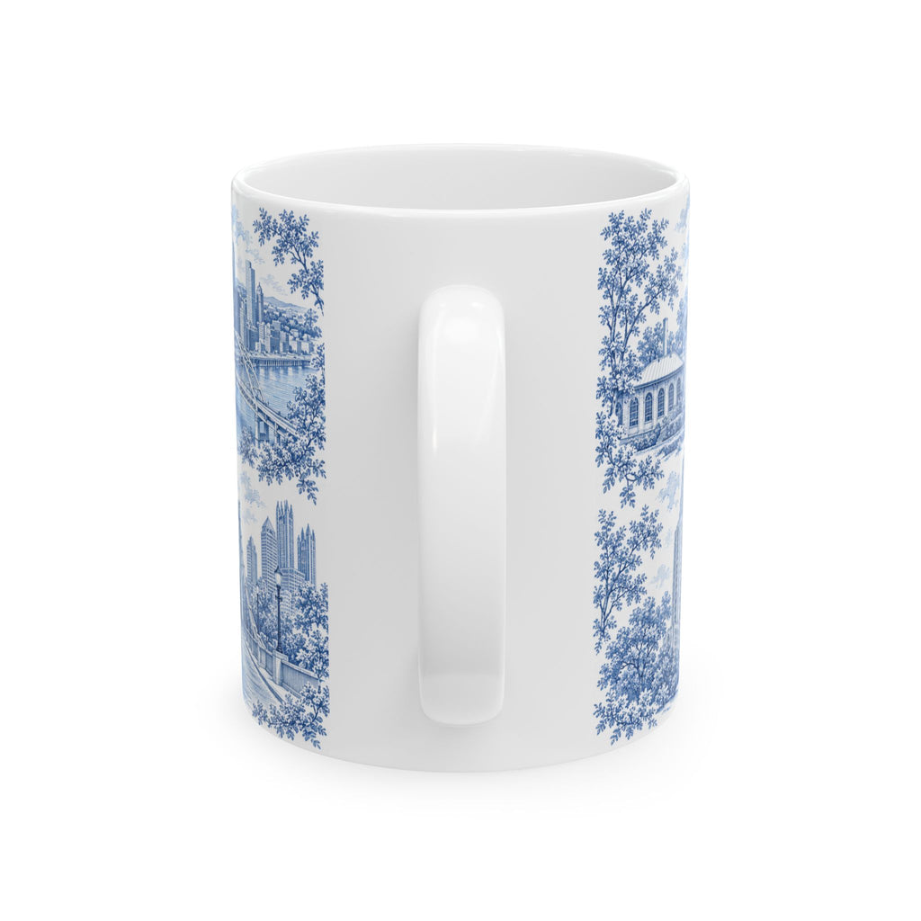 Pittsburgh Blue Toile de Jouy Ceramic Mug — Pennsylvania Chinoiserie 11oz/15oz