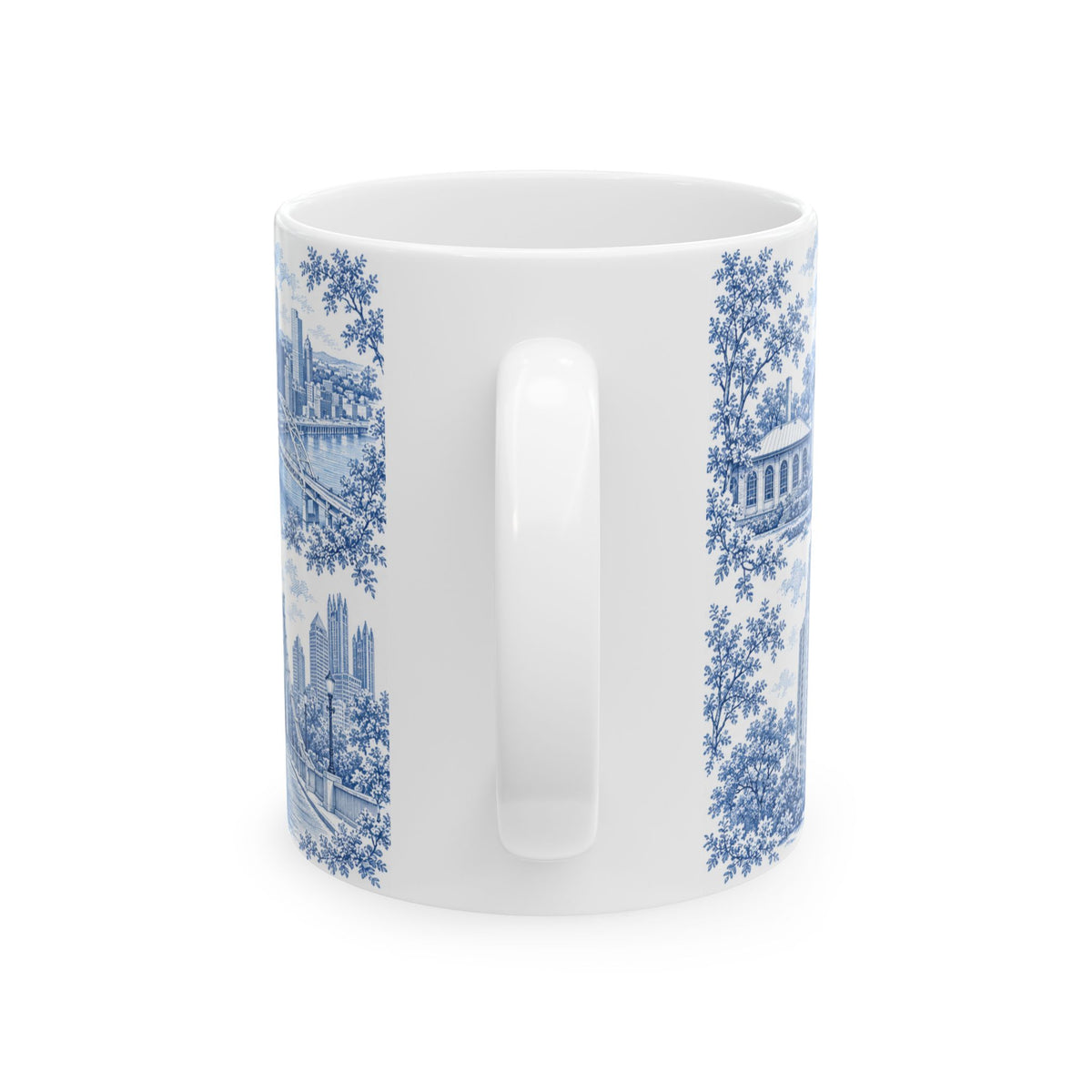 Pittsburgh Blue Toile de Jouy Ceramic Mug — Pennsylvania Chinoiserie 11oz/15oz