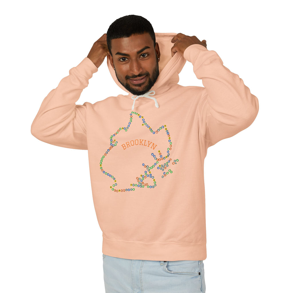 Sudadera con capucha del metro de Brooklyn | Sudadera con capucha con el contorno del distrito de Nueva York