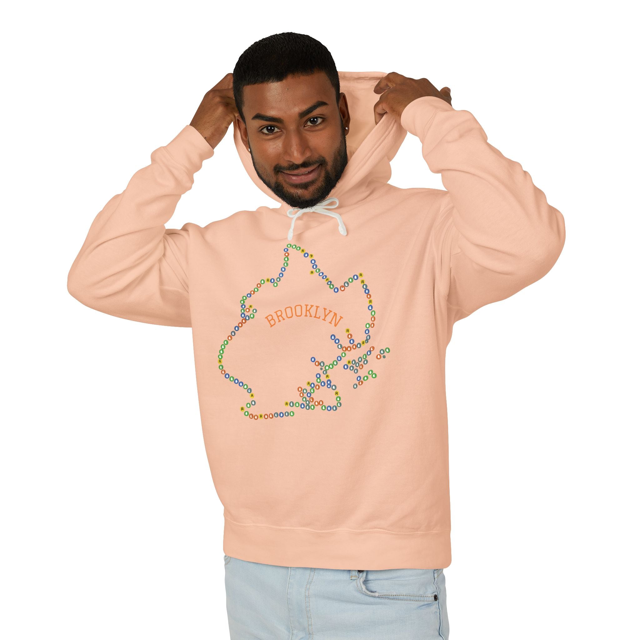 Sudadera con capucha del metro de Brooklyn | Sudadera con capucha con el contorno del distrito de Nueva York
