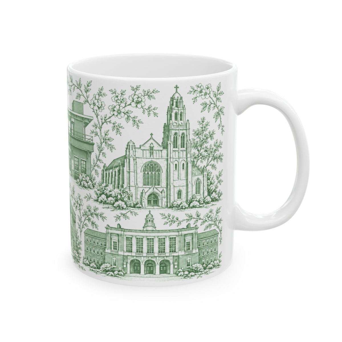 Rockville Center Green Toile de Jouy 11 oz Mug