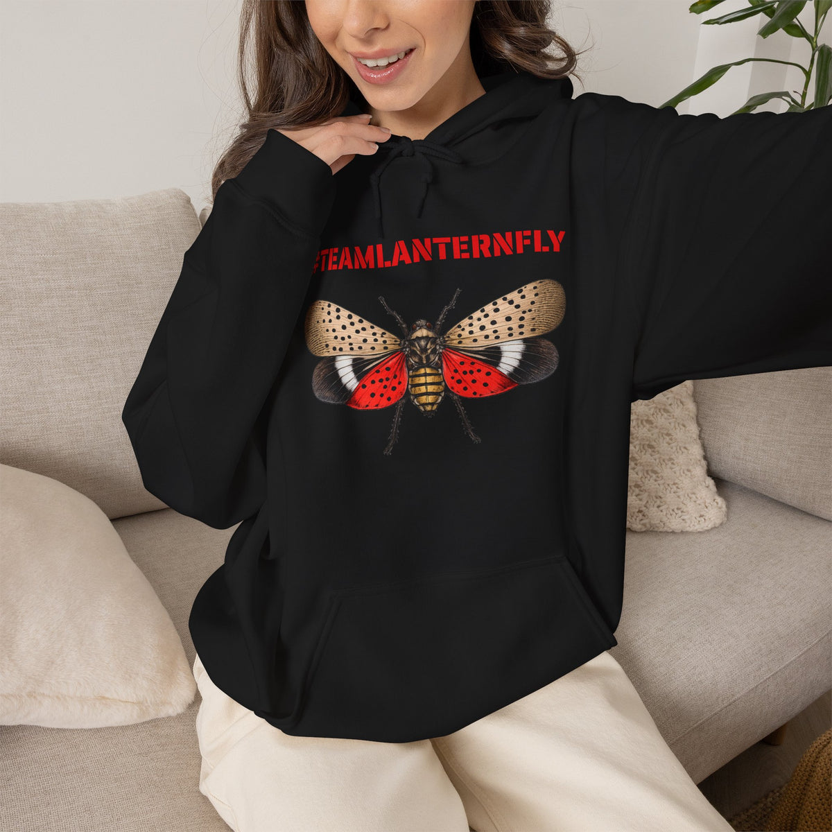 NYC Spotted Lanternfly Hoodie — Team Lanternfly Hooded Pullover Sweatshirt