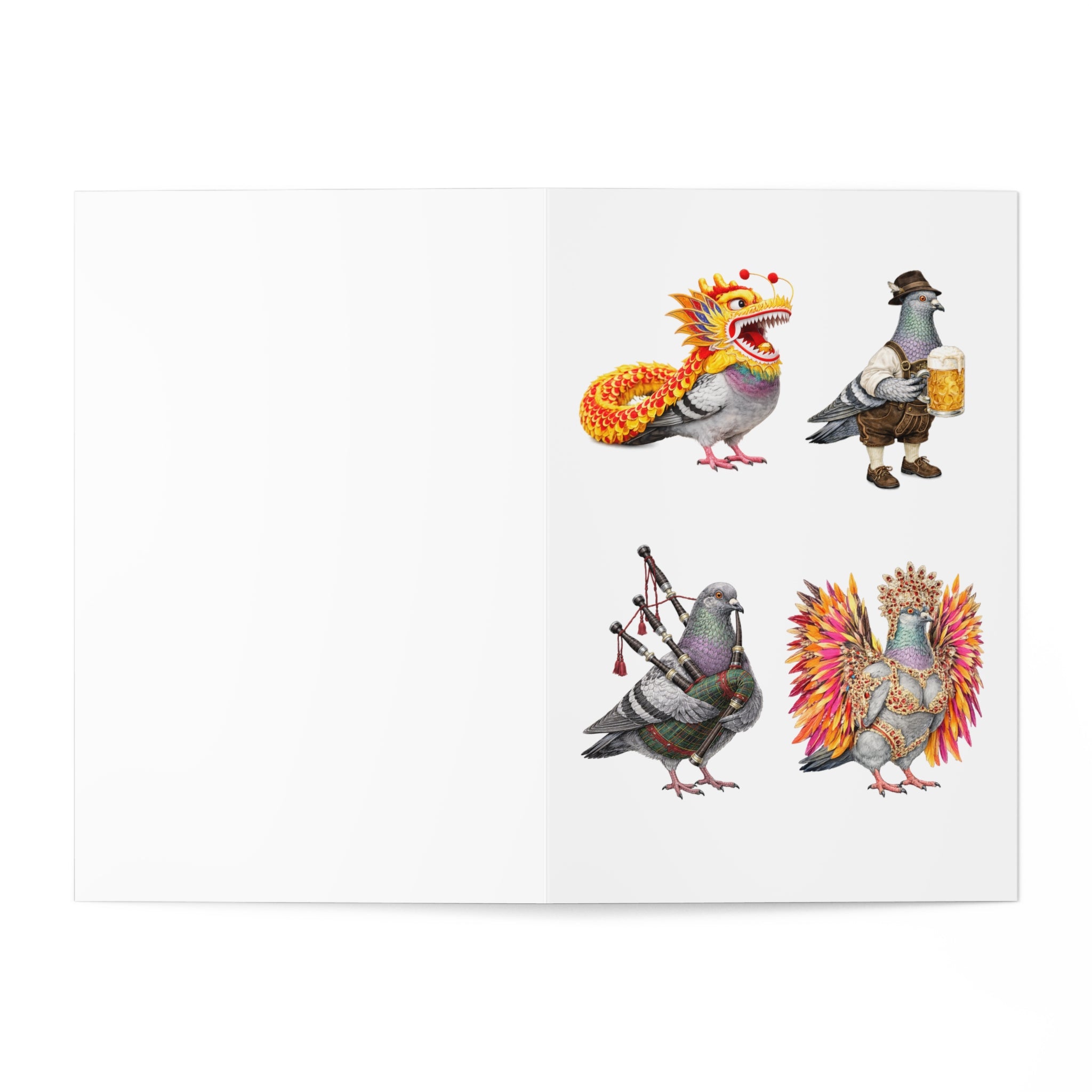 Parade Day NYC Pigeon Greeting Cards | Party Like A New Yorker Bird Lover Holiday Celebration Card Pack of 7