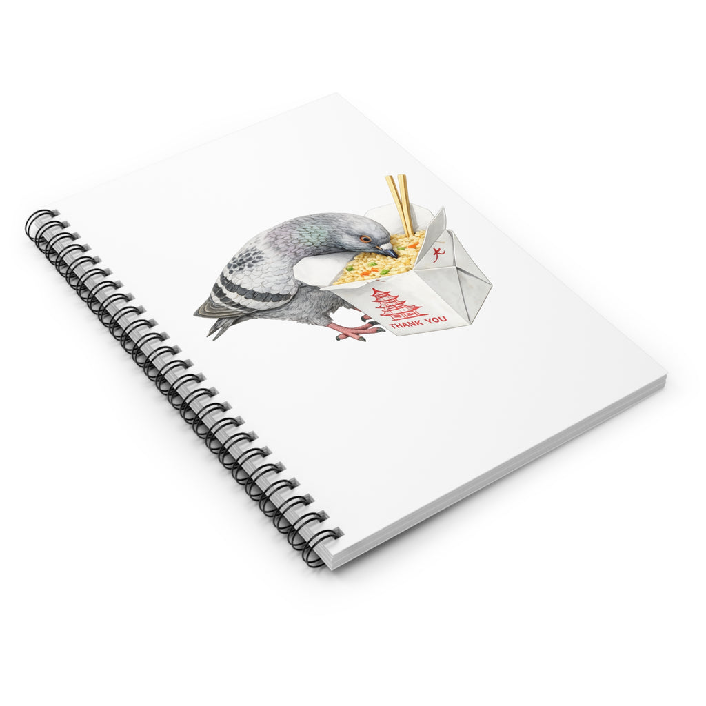 Customizable Flushing NYC Pigeon Spiral Journal | Fried Rice Bird Lovers Notebook