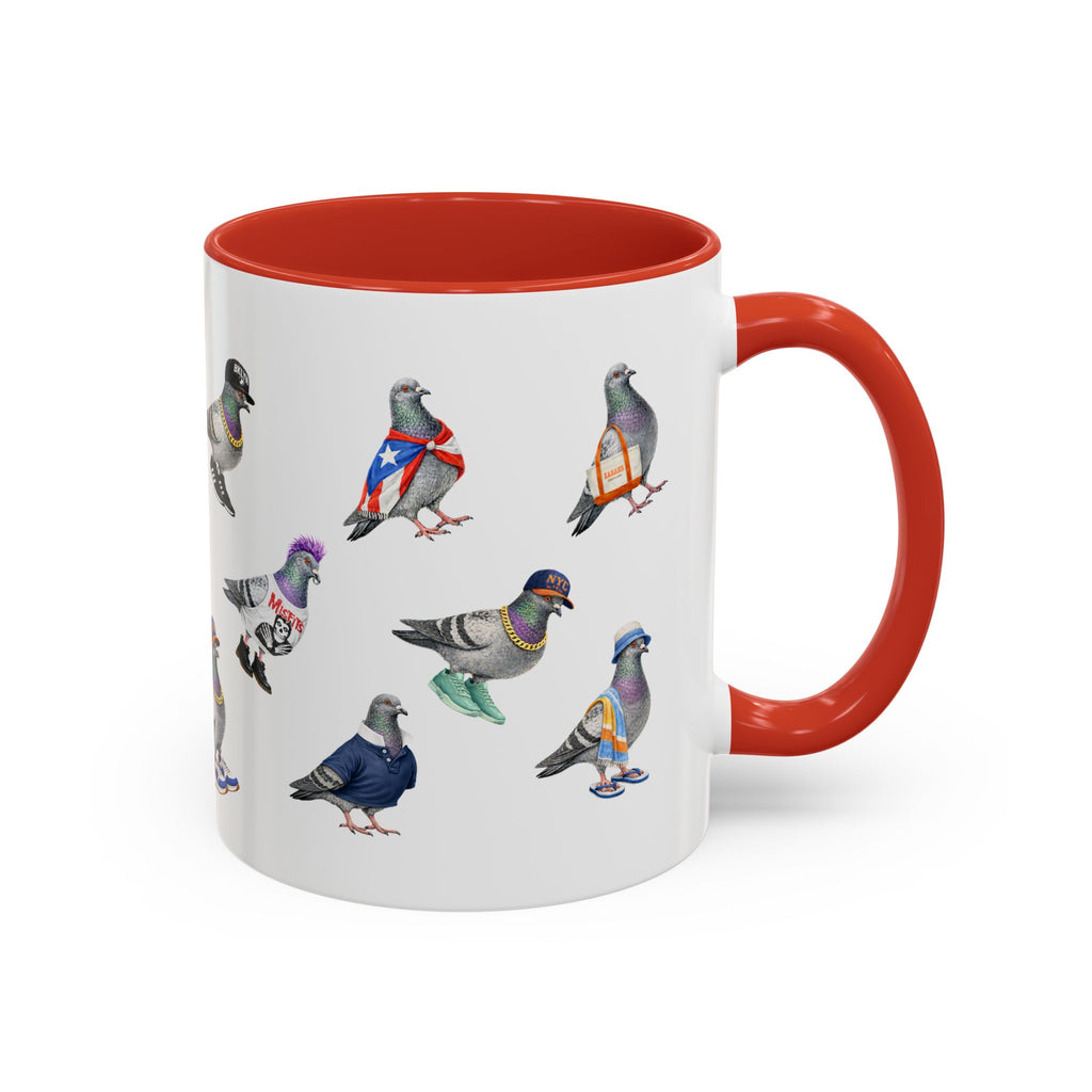 Pigeons of New York Colorful Mug | NYC Pigeon Bird Lovers Coffee Cup