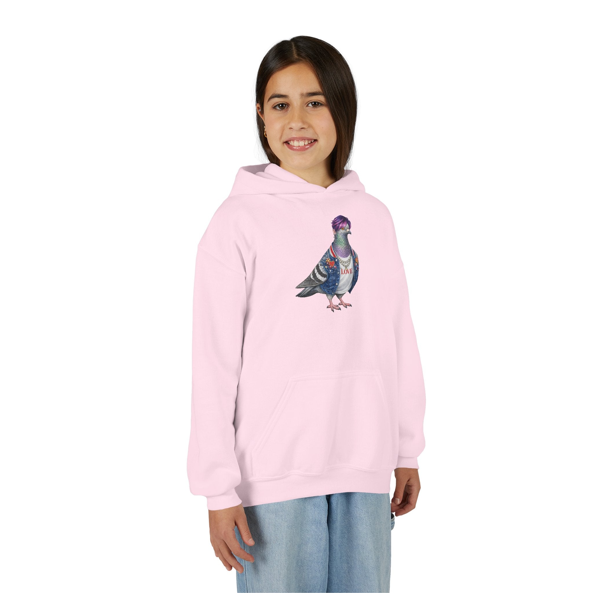 Customizable Koreatown NYC Pigeon NYC Kids Hoodie | New York KPop Star Bird Lovers Childrens Hooded Sweatshirt