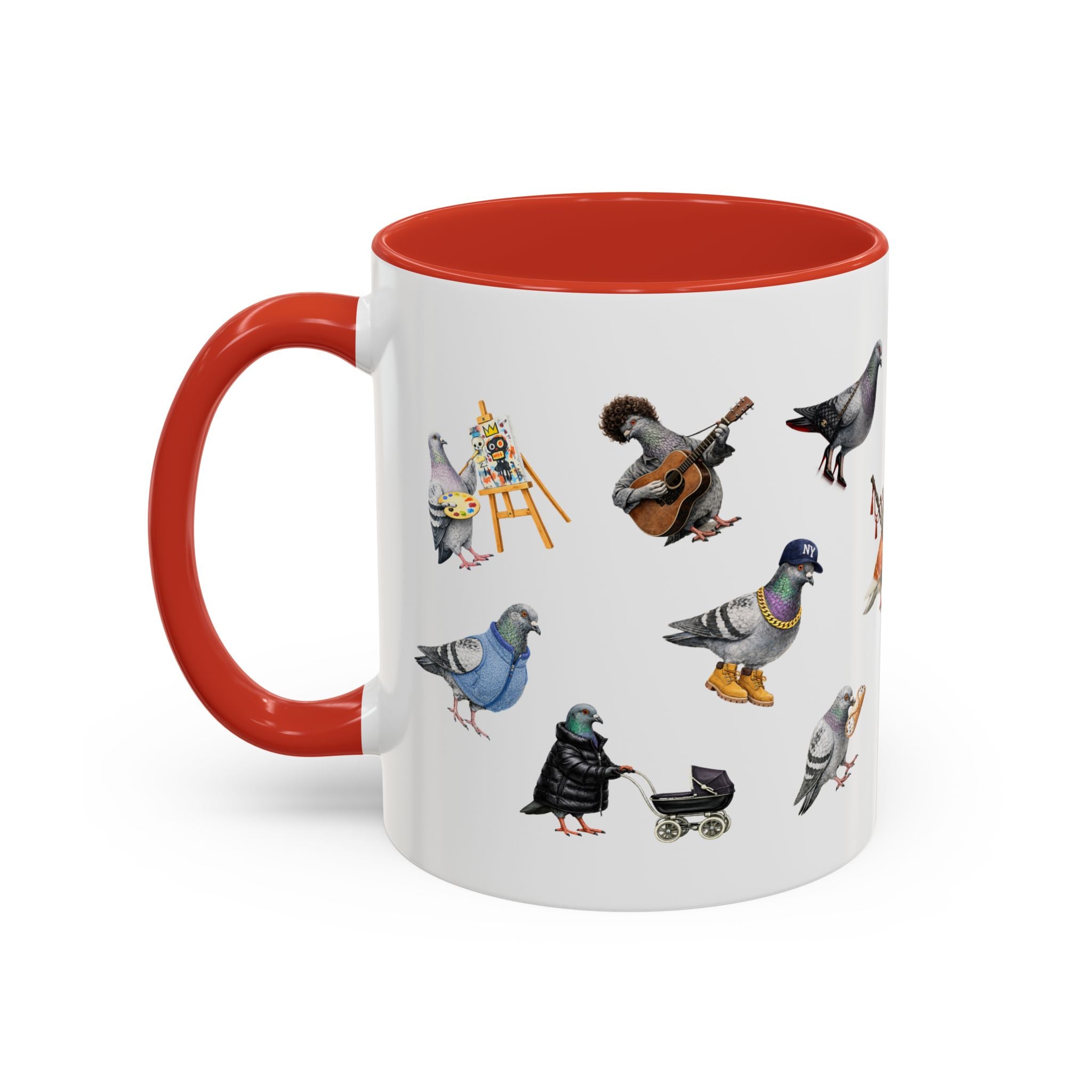 Pigeons of New York Colorful Mug | NYC Pigeon Bird Lovers Coffee Cup