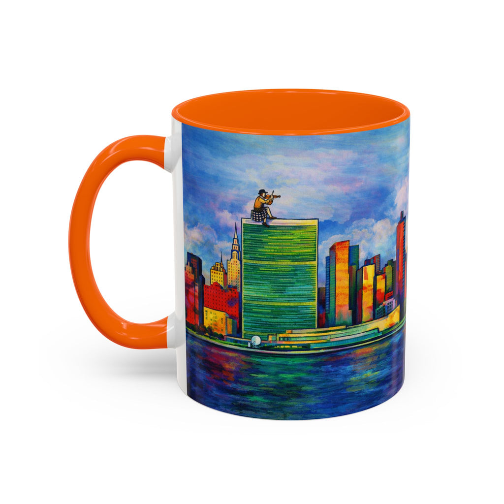 Fiddler on the Manhattan Roof  Marc Chagall-inspired Fan Art NYC Accent Coffee Mug
