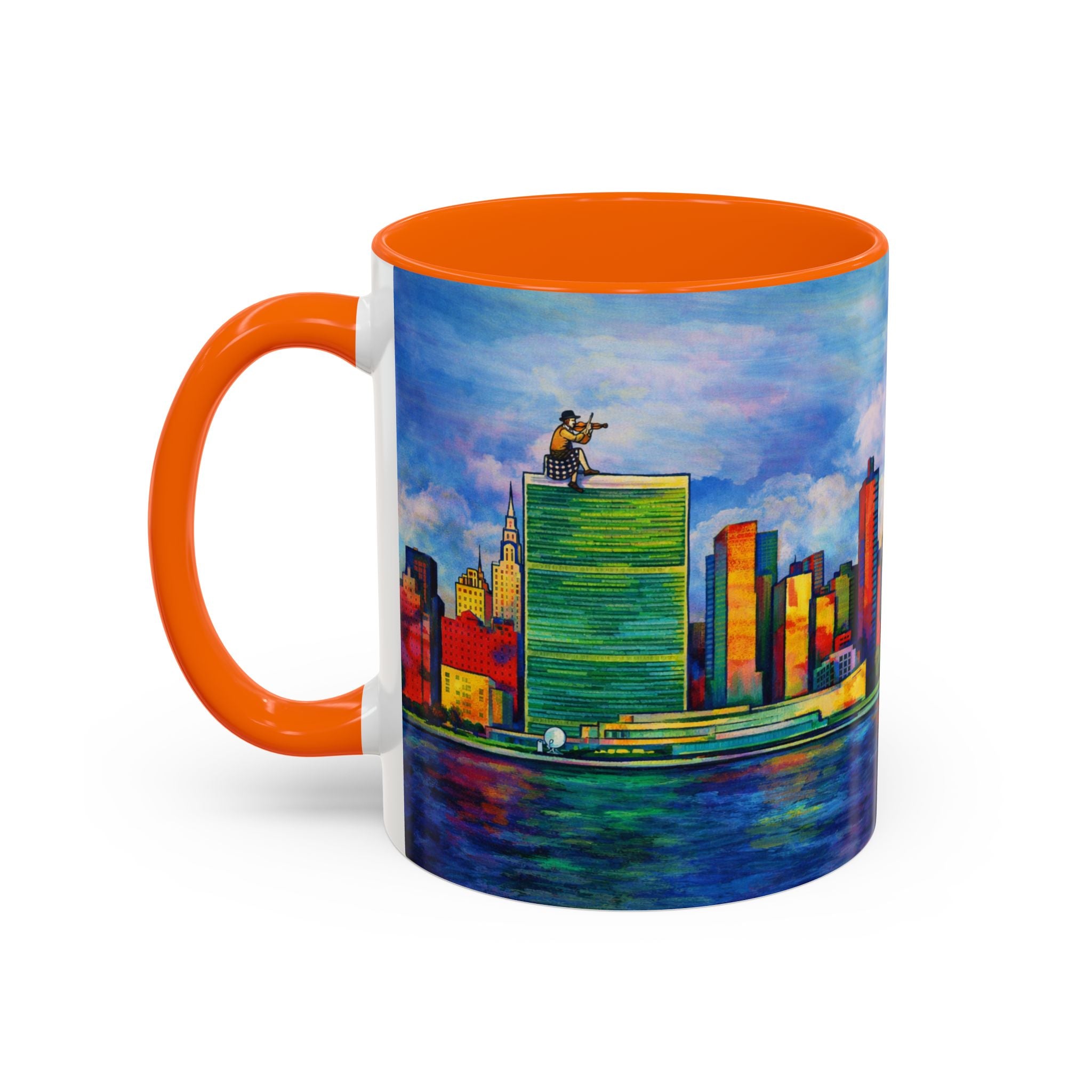 Fiddler on the Manhattan Roof  Marc Chagall-inspired Fan Art NYC Accent Coffee Mug