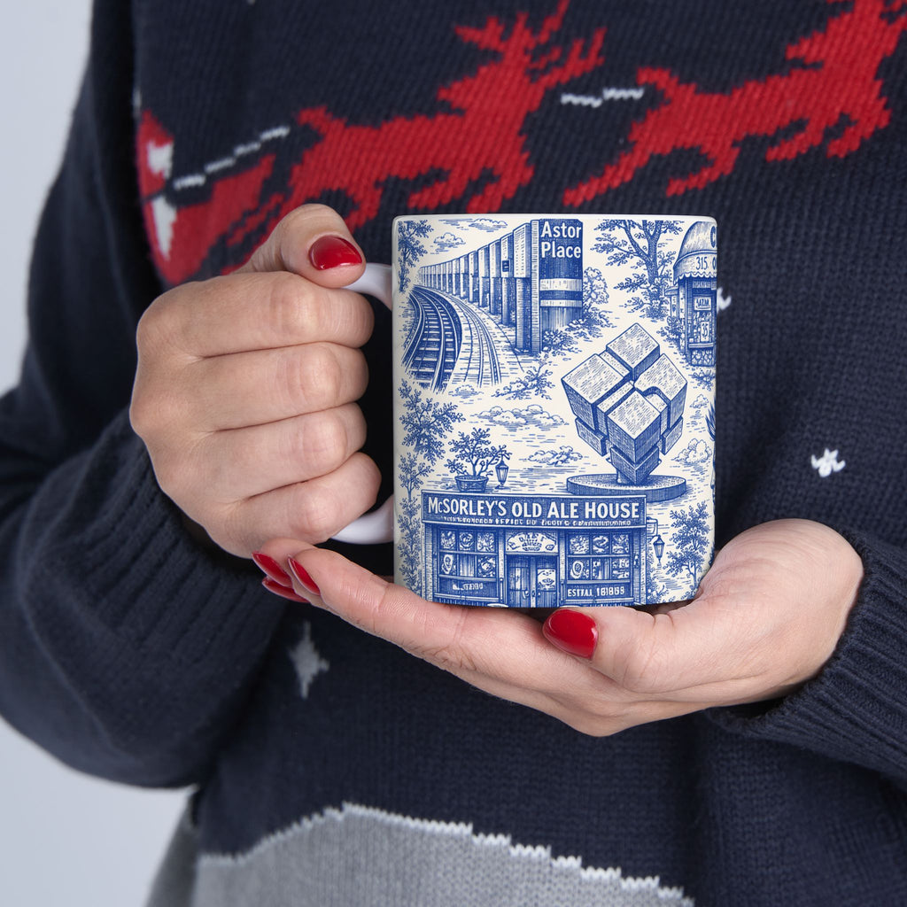 East Village Blue Toile de Jouy Mug | NYC Chinoiserie Ceramic Mug