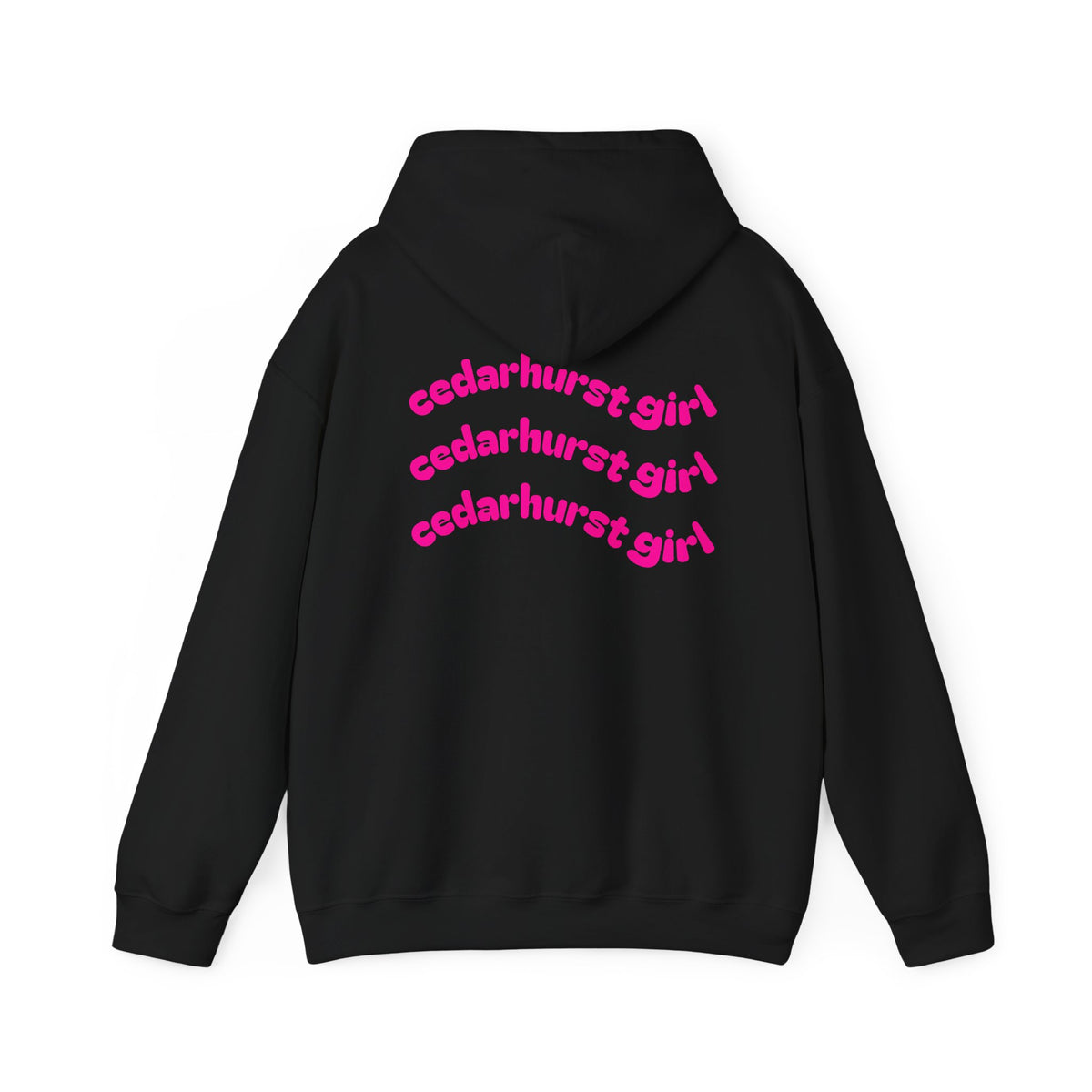 Cedarhurst Girl Hoodie – Retro Pink Wave Back Print Hooded Sweatshirt