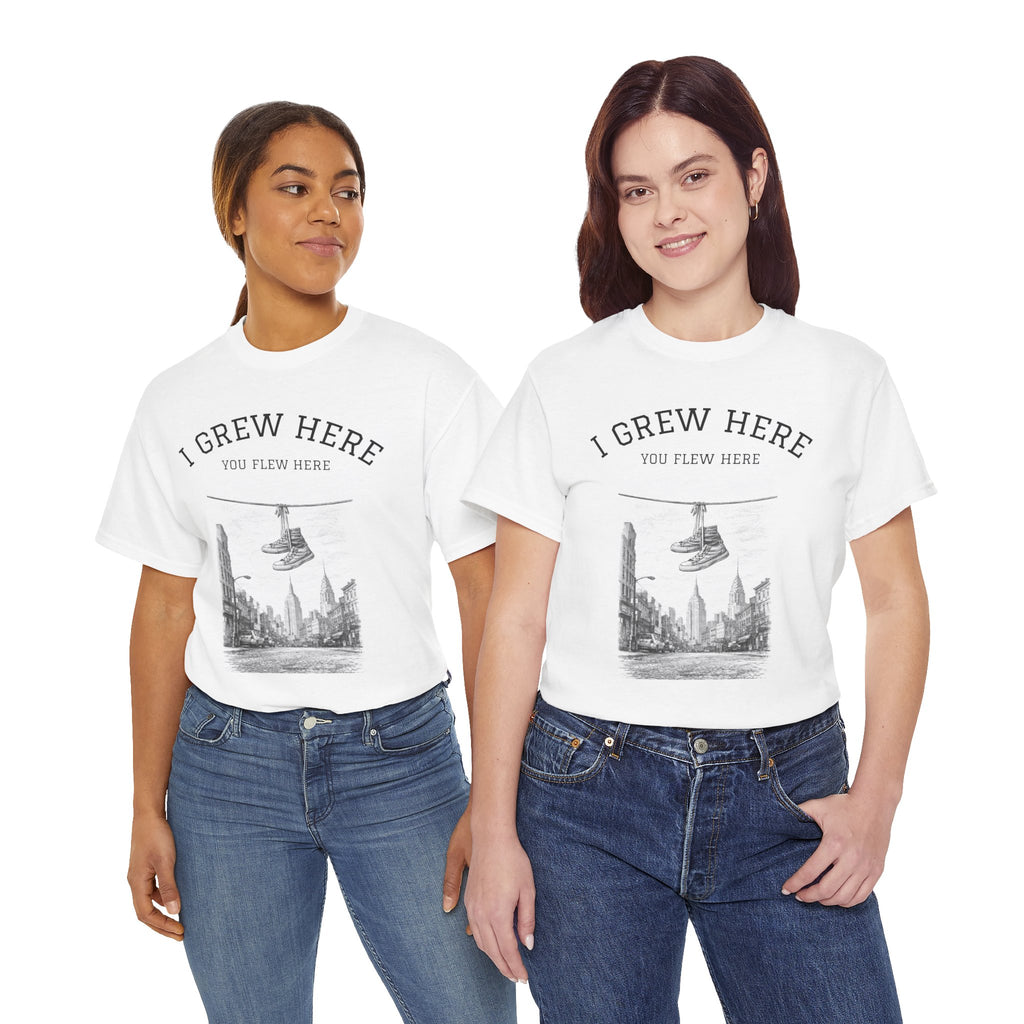 New York City Skyline Shoefiti T-Shirt | NYC Gift I Grew Here You Flew Here Tee