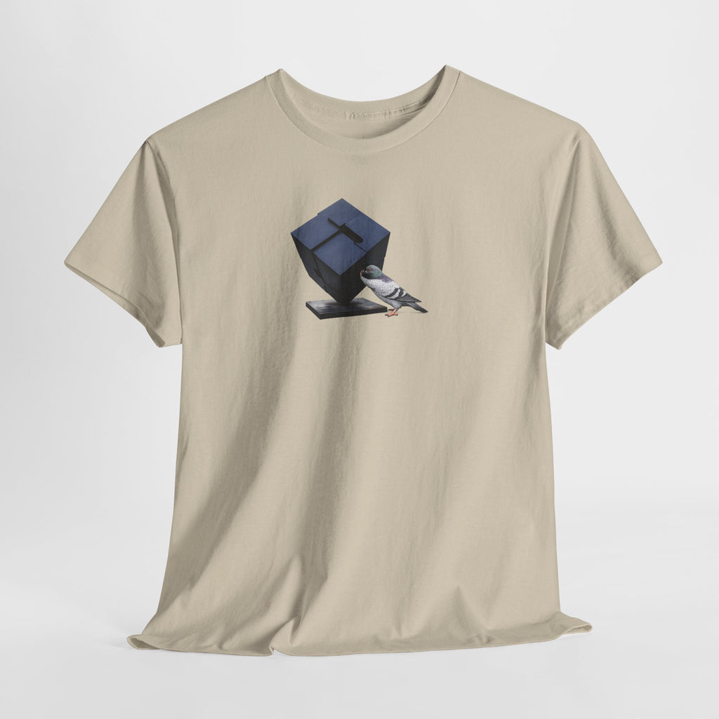 Customizable Astor Place NYC Pigeon T-Shirt | Alamo Black Cube Tee