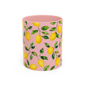 Little Italy Amalfi Pink Lemon Accent Mug — La Dolce Vita Ceramic Kitchen Mug (11oz)