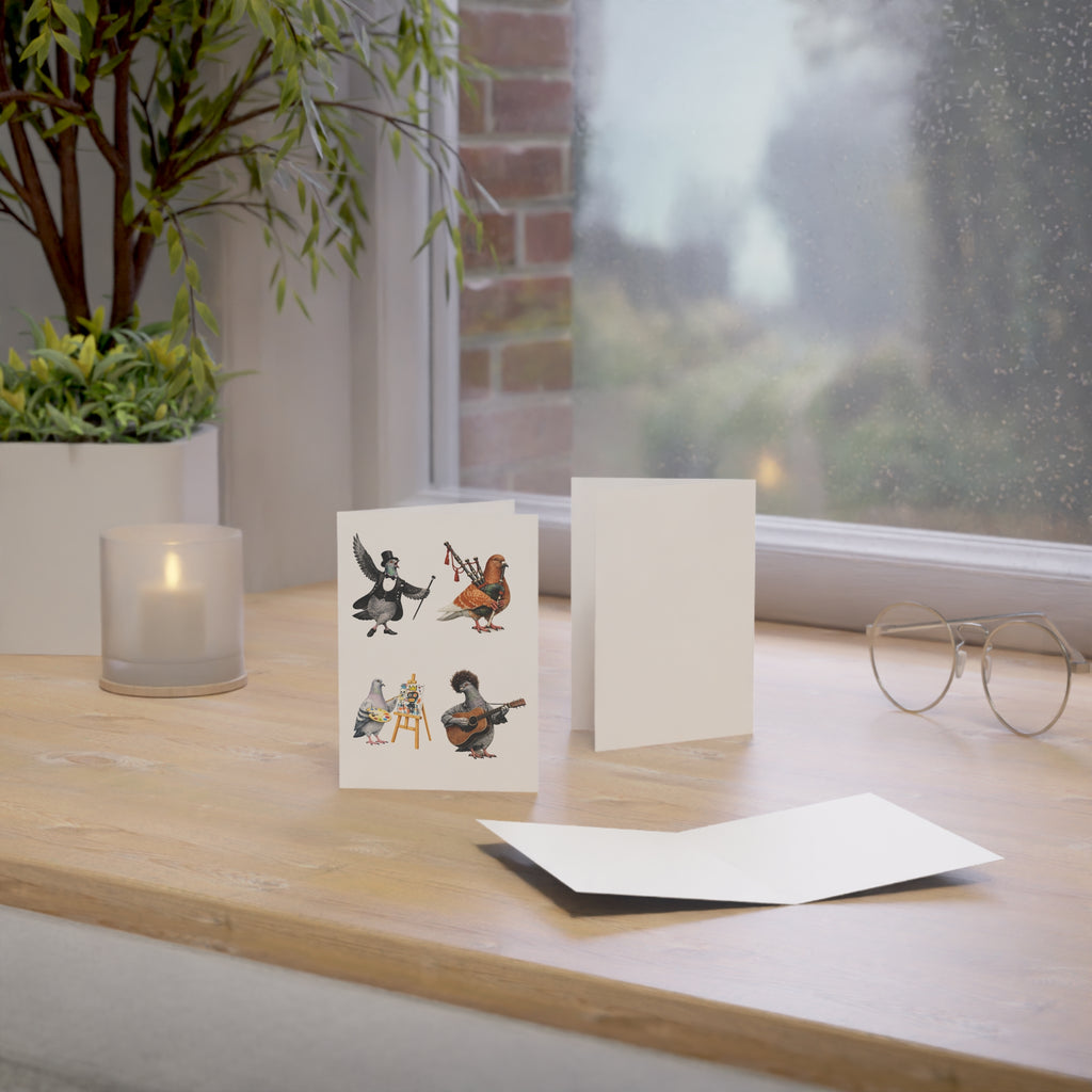 Talented Bird NYC Cartes de vœux Pigeon | Lot de 7 cartes artistiques et créatives pour les amoureux des oiseaux