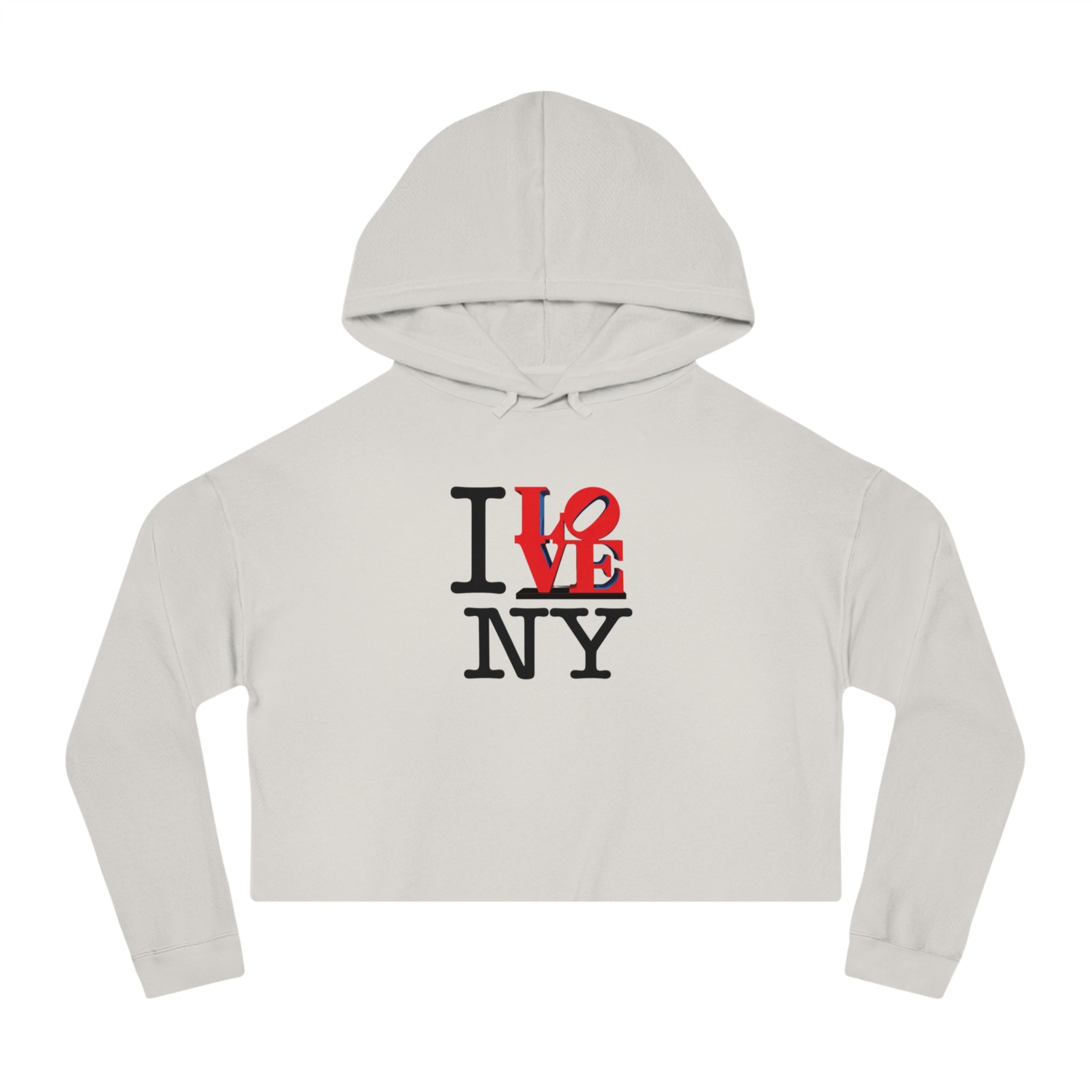 I LOVE NY Cropped Hoodie - New York Cropped Hooded Sweatshirt