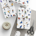 Winter Ice Skaters Gift Wrap Paper | Figure Skating Pattern Wrapping Paper
