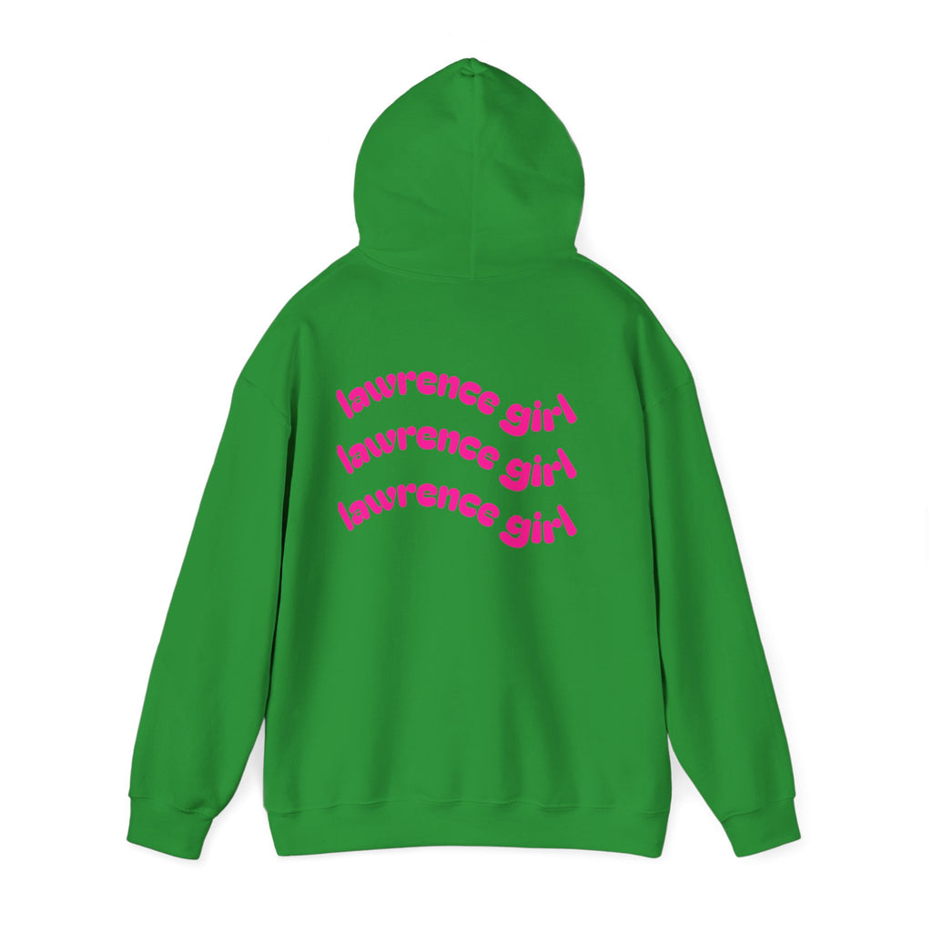 Lawrence Girl Hoodie – Retro Pink Wave Back Print Hooded Sweatshirt