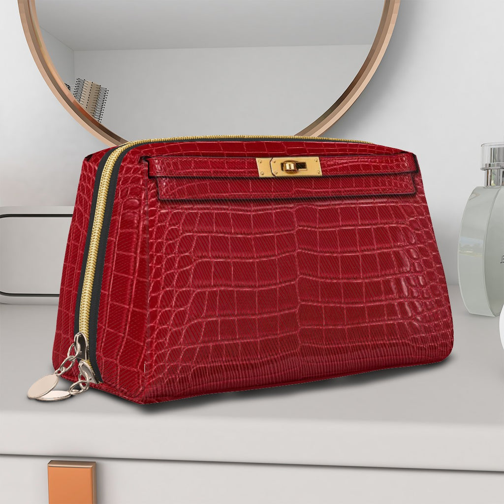 Canal Street Red Crock PVC Leather Makeup Bag