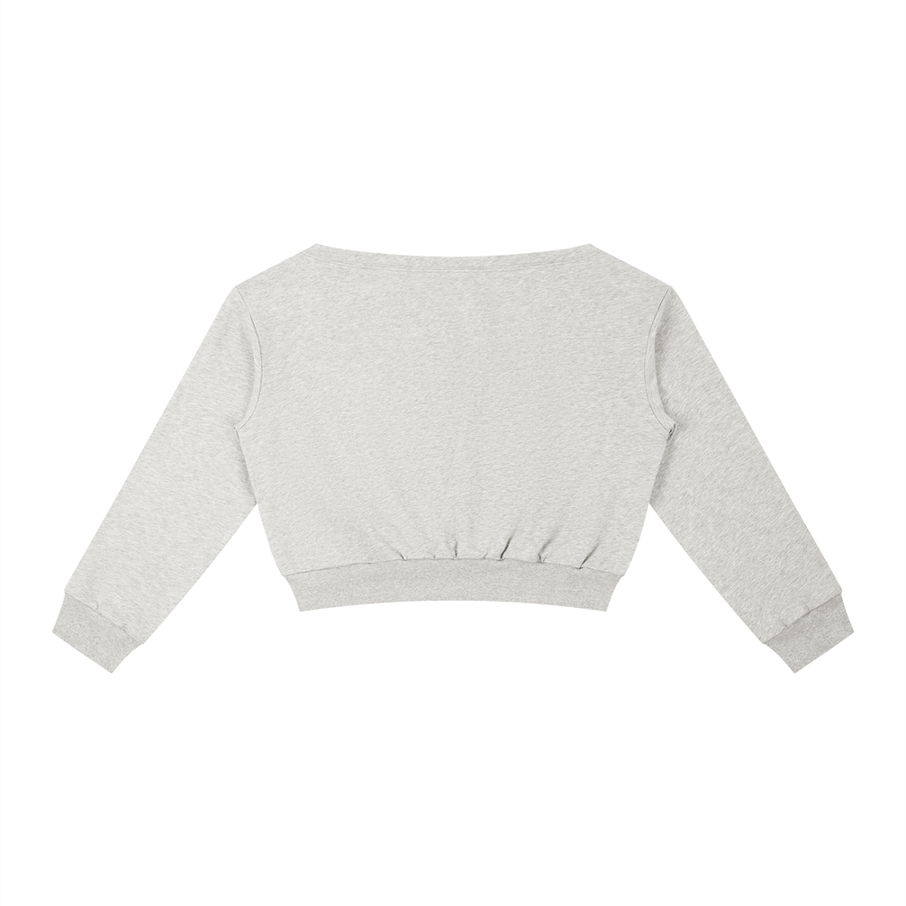 Travel Day NYC Airport Comfy Off-Shoulder Sweatshirt -- "JFK v LGA = NYC" Travel Math Airplane Crop Top