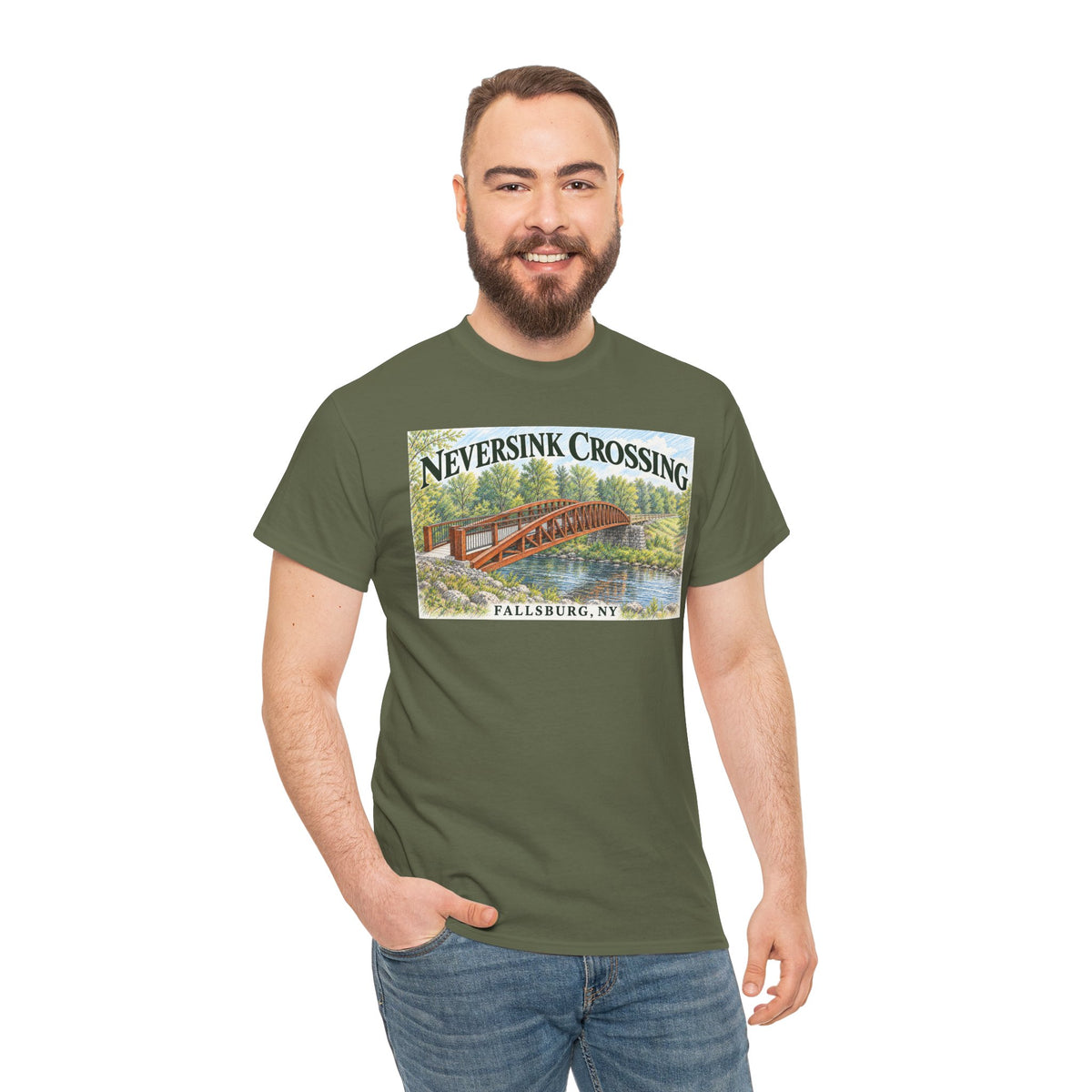 Neversink Crossing Fallsburg NY Scenic Bridge T-Shirt