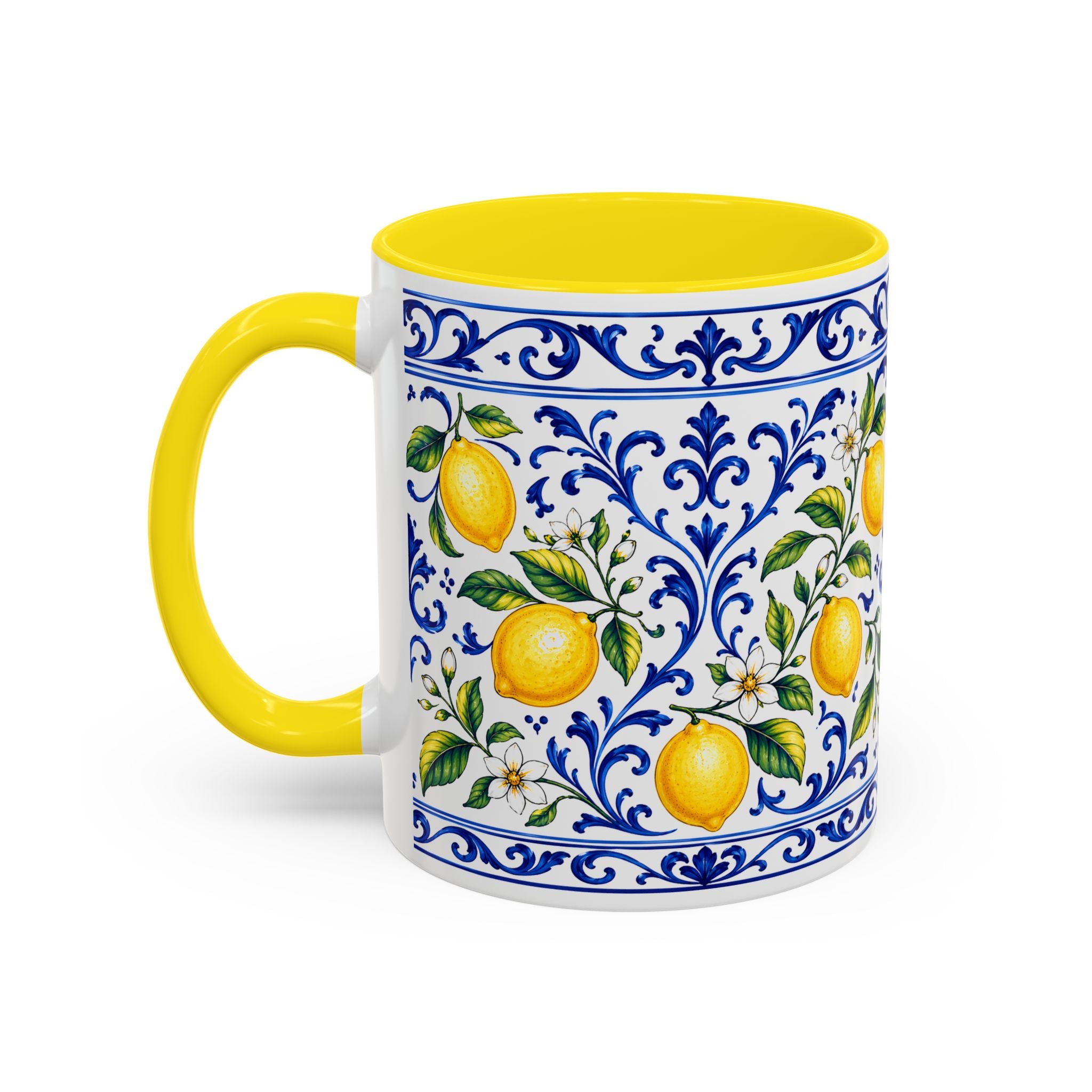Little Italy Amalfi Blue with Lemon Mug — Blue Ceramic Kitchen Mug (11oz)