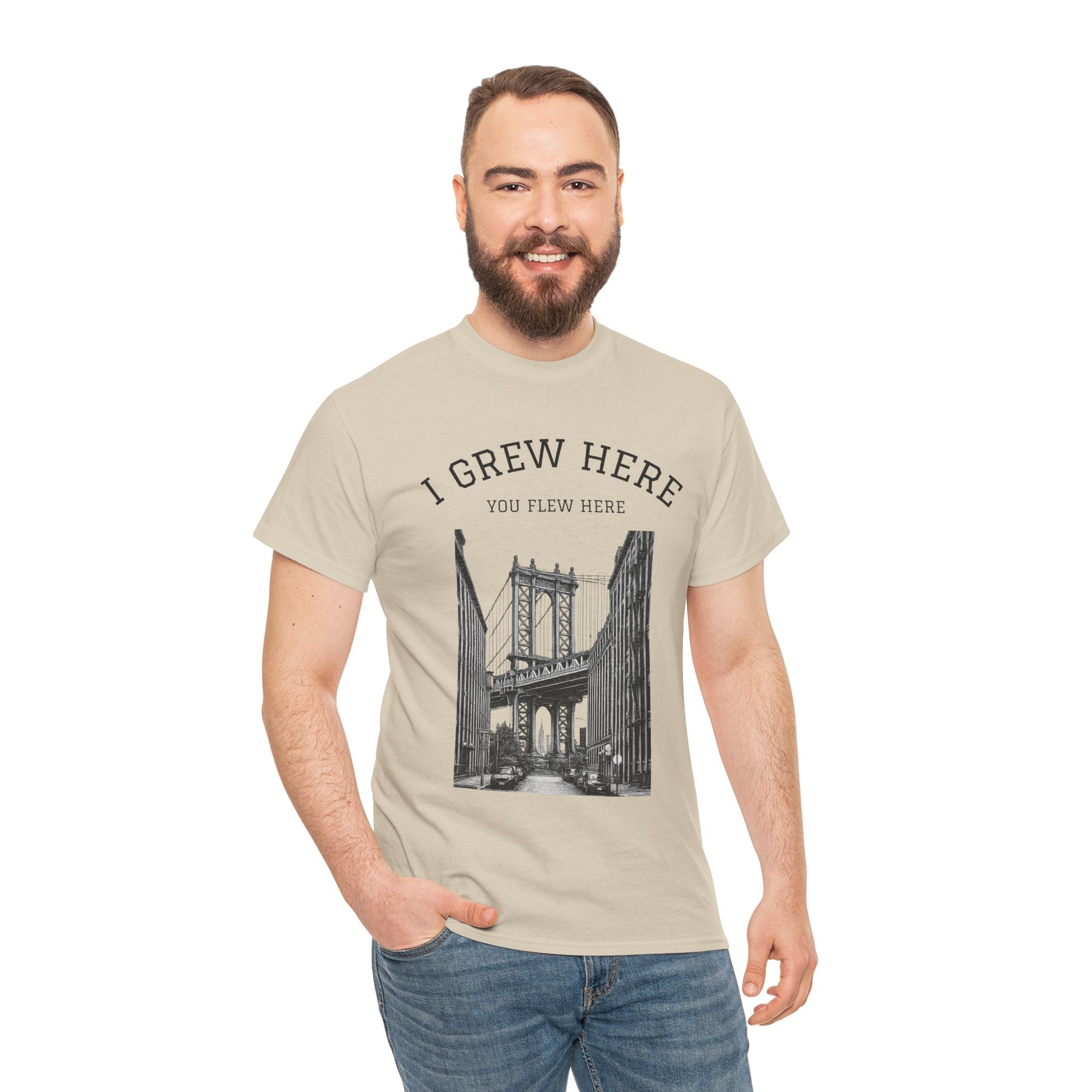 DUMBO Brooklyn Manhattan Bridge T-Shirt  I  I Grew Here You Flew Here Tee