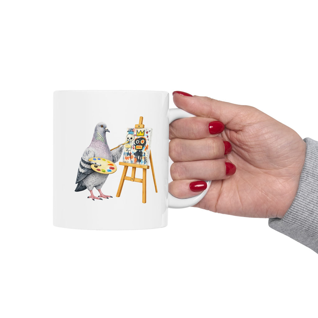 Customizable SoHo NYC Pigeon Mug | New York City Artist Bird Lovers Ceramic Coffee Cup