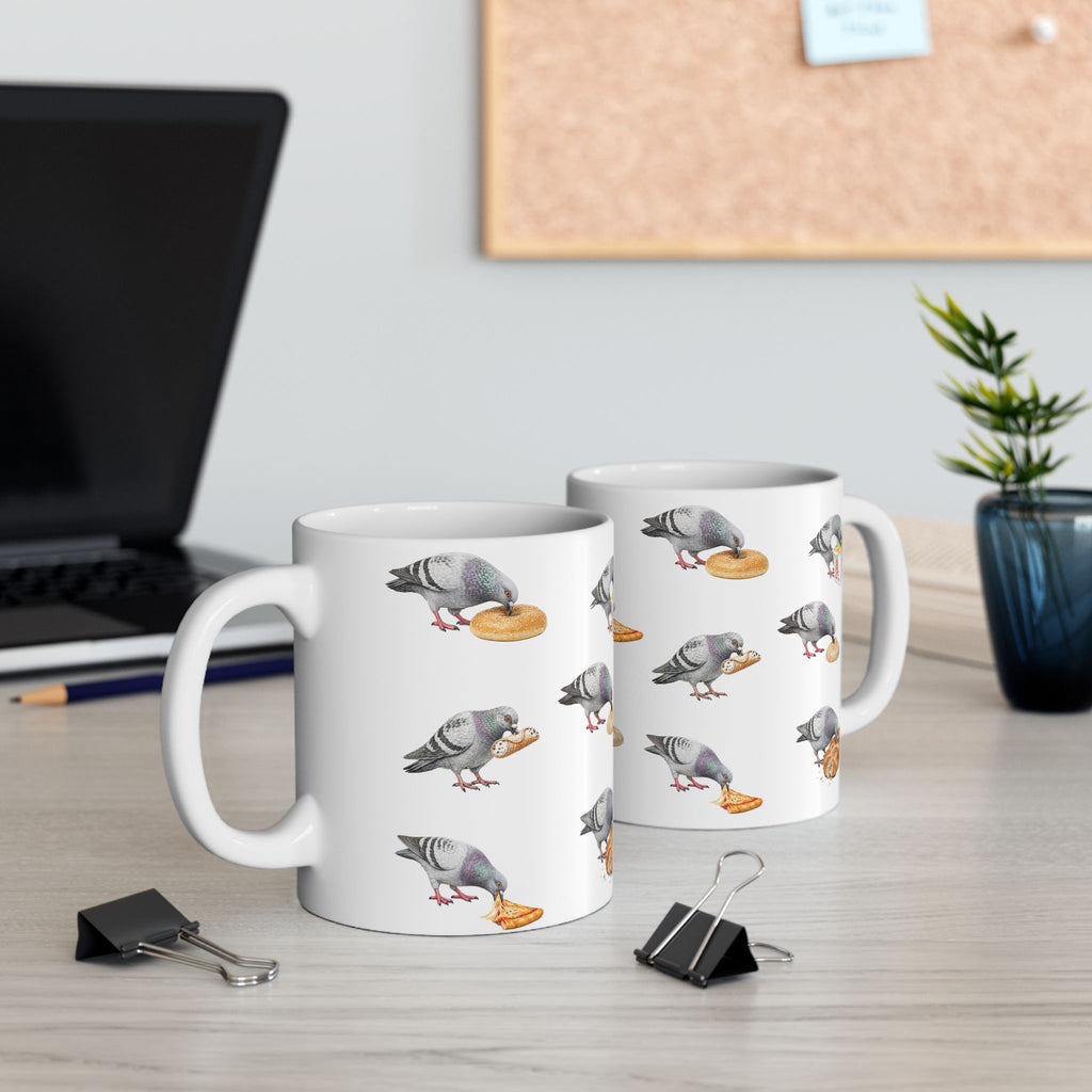 NYC Pigeon New York Food Influencer Ceramic Mug — NYC Foodie Coffee Mug 11oz