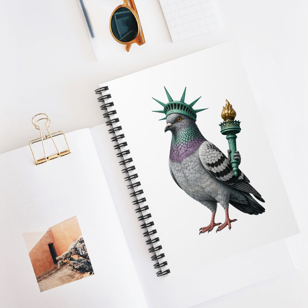 Liberty Island NYC Pigeon Spiral Notebook — Ruled Journal for NYC Lovers & Travelers