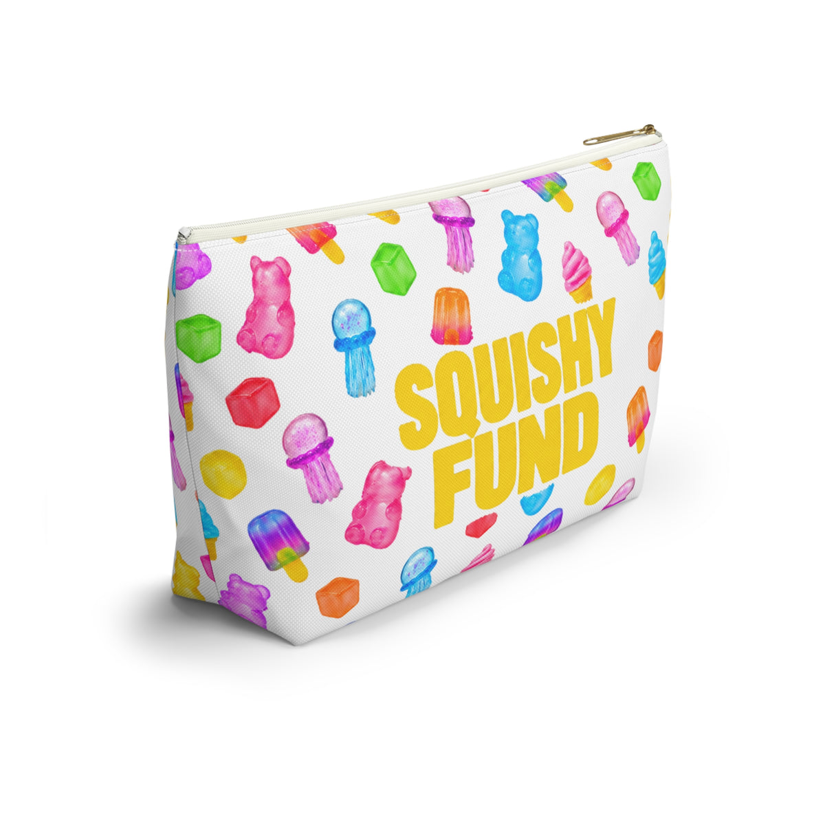 "I Need Dough" / "Squishy Fund" Colorful Squishies Accessory Pouch