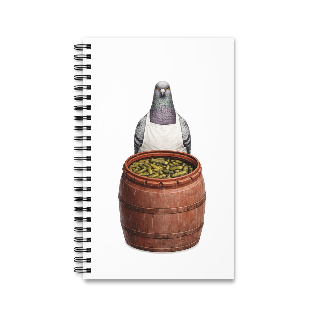 Customizable Lower East Side NYC Pigeon Spiral Journal | LES Pickle Salesman Bird Lovers Notebook