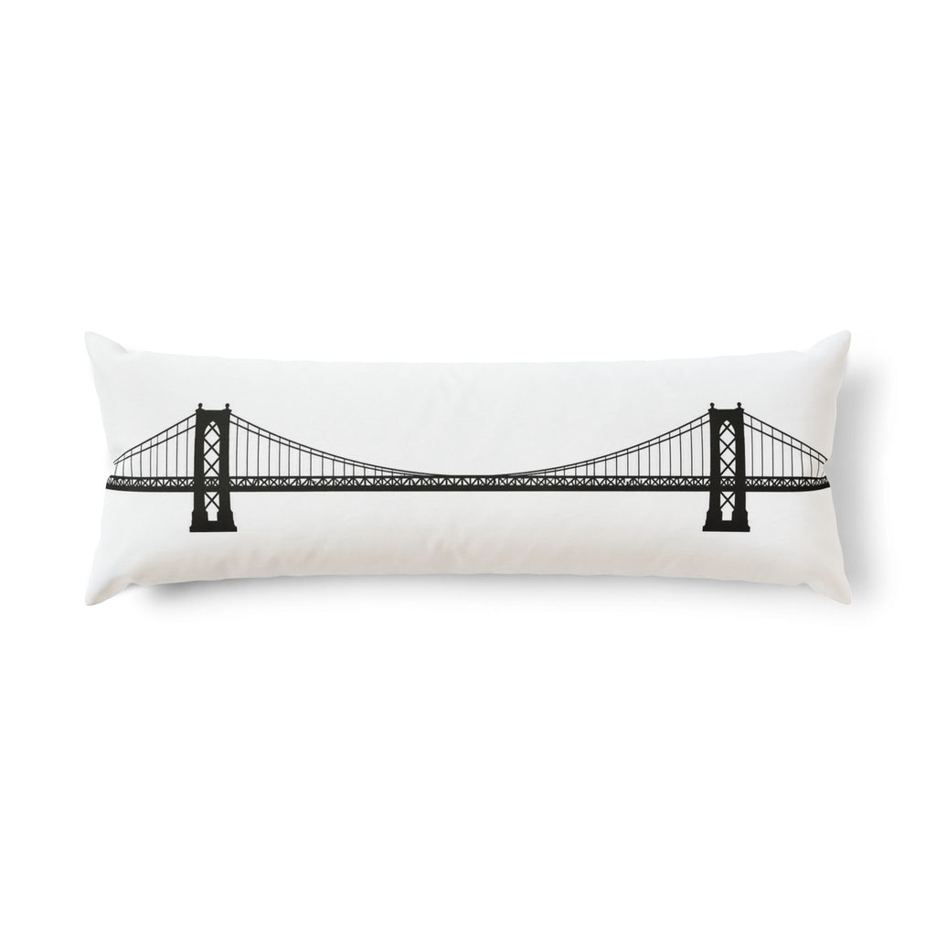 Williamsburg Bridge Silhouette Pillow – Minimalist Cityscape Decor