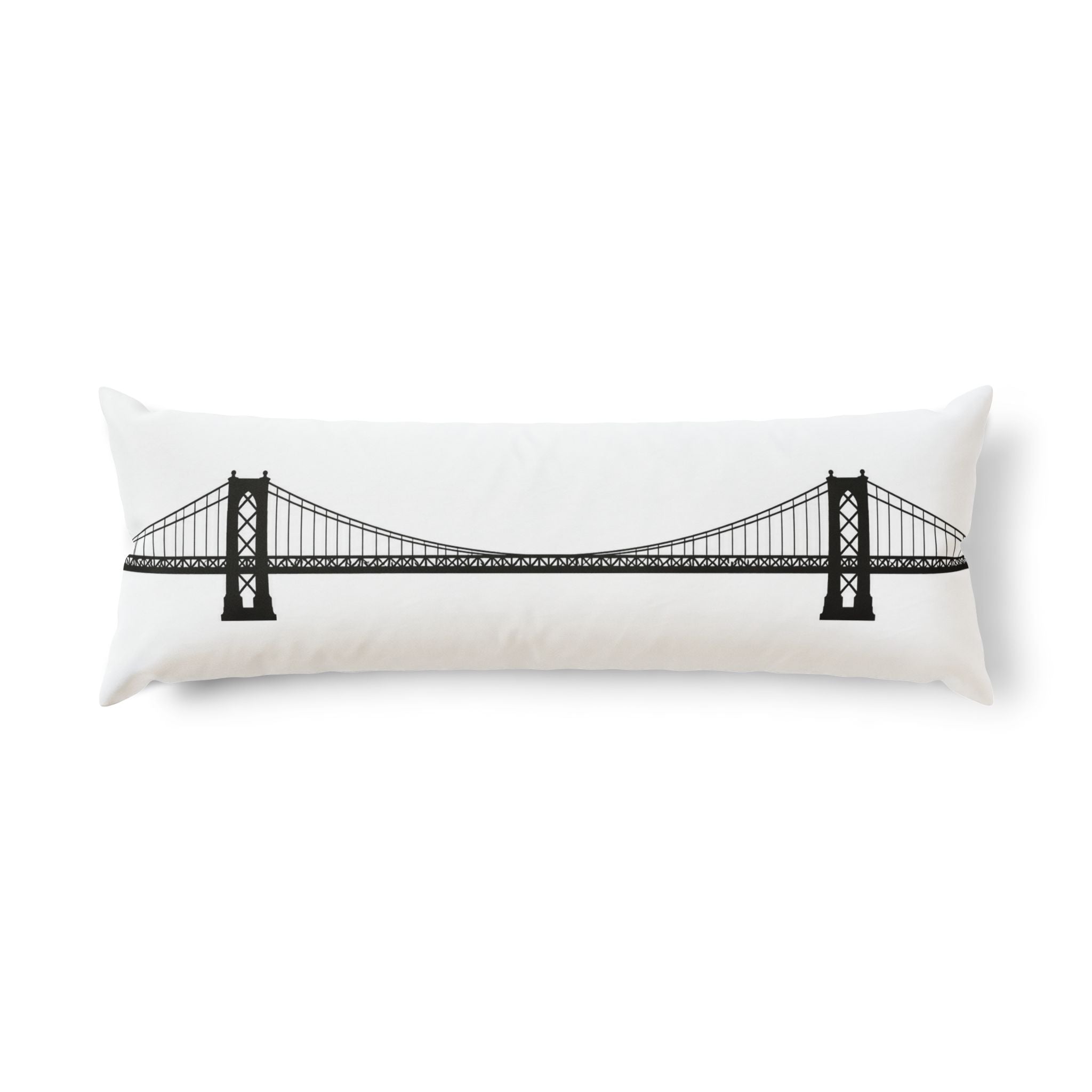 Williamsburg Bridge Silhouette Pillow – Minimalist Cityscape Decor