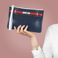 Canal Street Navy Croc Clutch Bag — Elegant Wristlet Purse for Evening & Gifts
